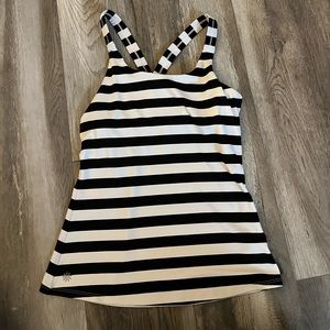 Black and White Striped Athleta Tank